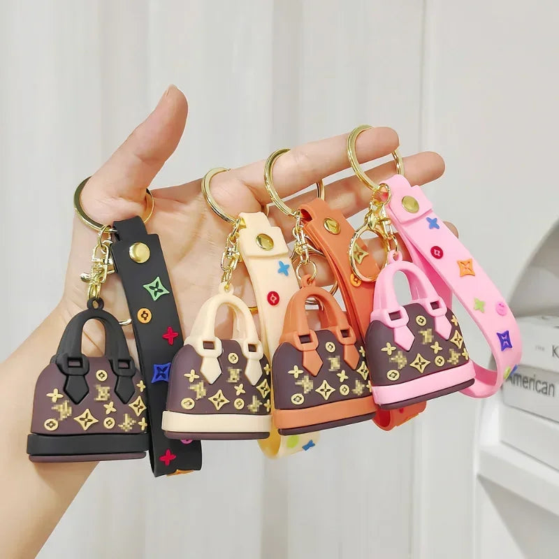 Cartoon Donkey Mini Handbag Keychain – Cute Fragrant Bag Pendant for Girls, Car Keys & Birthday Gift
