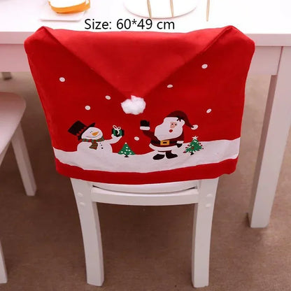 Christmas Chair Decoration Set - Cartoon Holiday Chair Covers and Festive Home Decor Supplies for Christmas Celebration