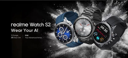 Global Version realme Watch S2 – 1.43'' AMOLED Smartwatch, 20-Day Battery, AI Engine, IP68 Waterproof