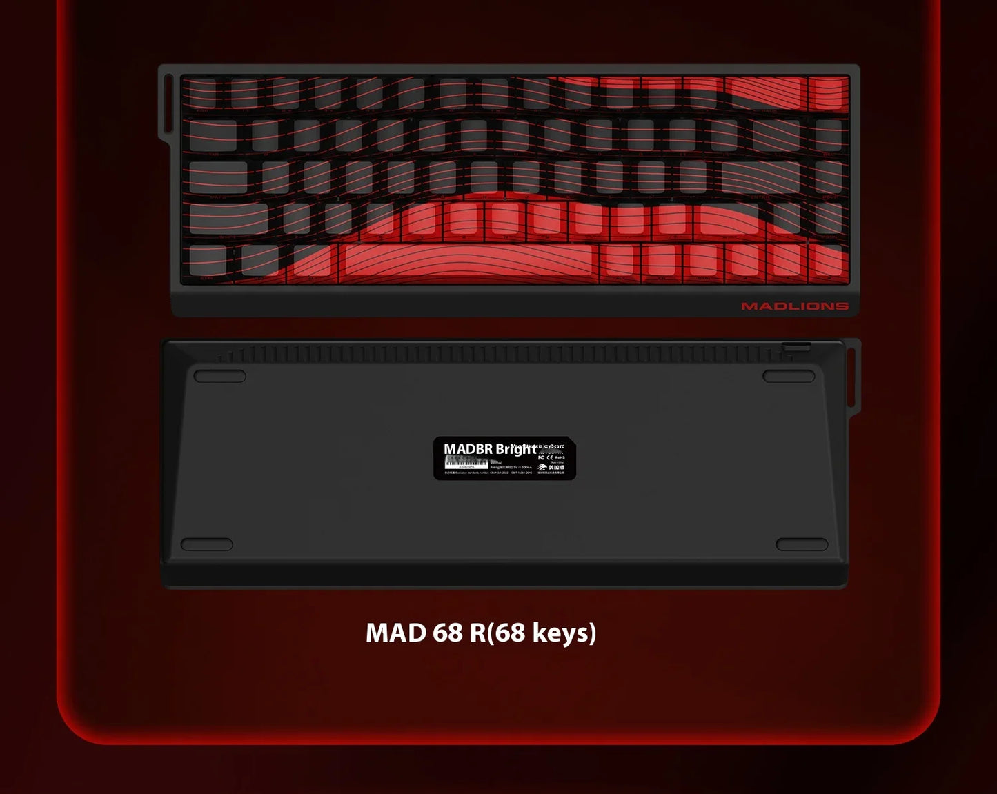 MADLIONS MAD 60/68HE Magnetic Switch Wired Gaming Keyboard – Hot Swap, Rapid Trigger, Customizable PC Gamer Accessory