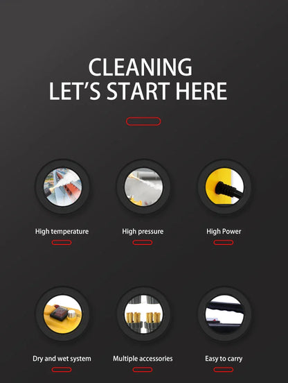 High-Temperature Home Steam Cleaner – Sterilization for Air Conditioning, Kitchen Hood & Car, 110V/220V