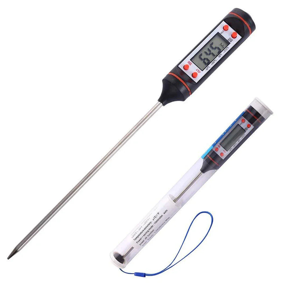 Professional Digital Kitchen Thermometer – Stainless Steel Probe for Meat, BBQ & Cooking