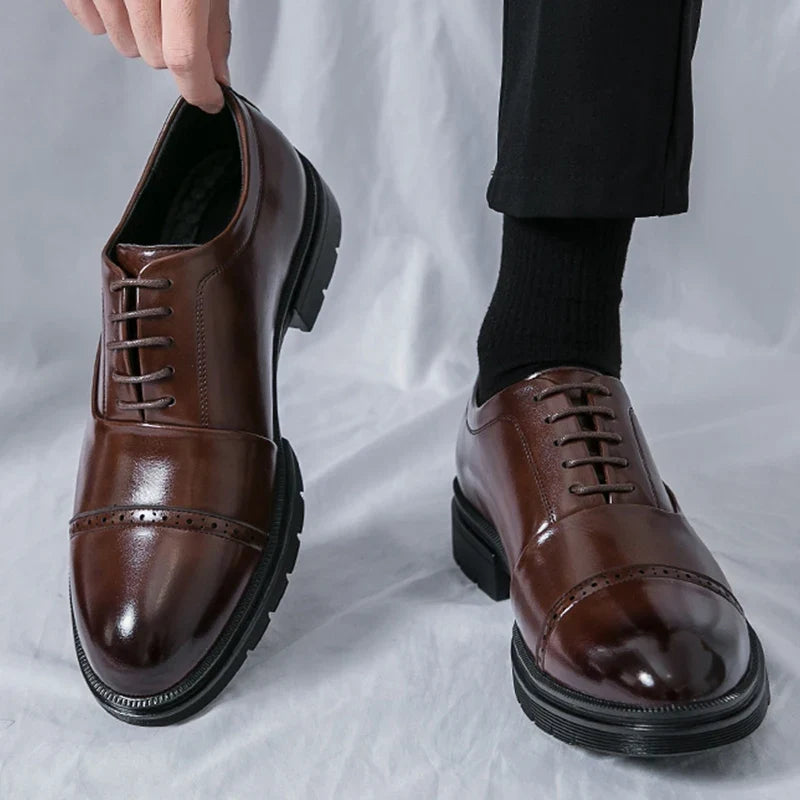 Men’s Classic Brogue Leather Shoes - Wedding, Business & Casual Dress Shoes for Men