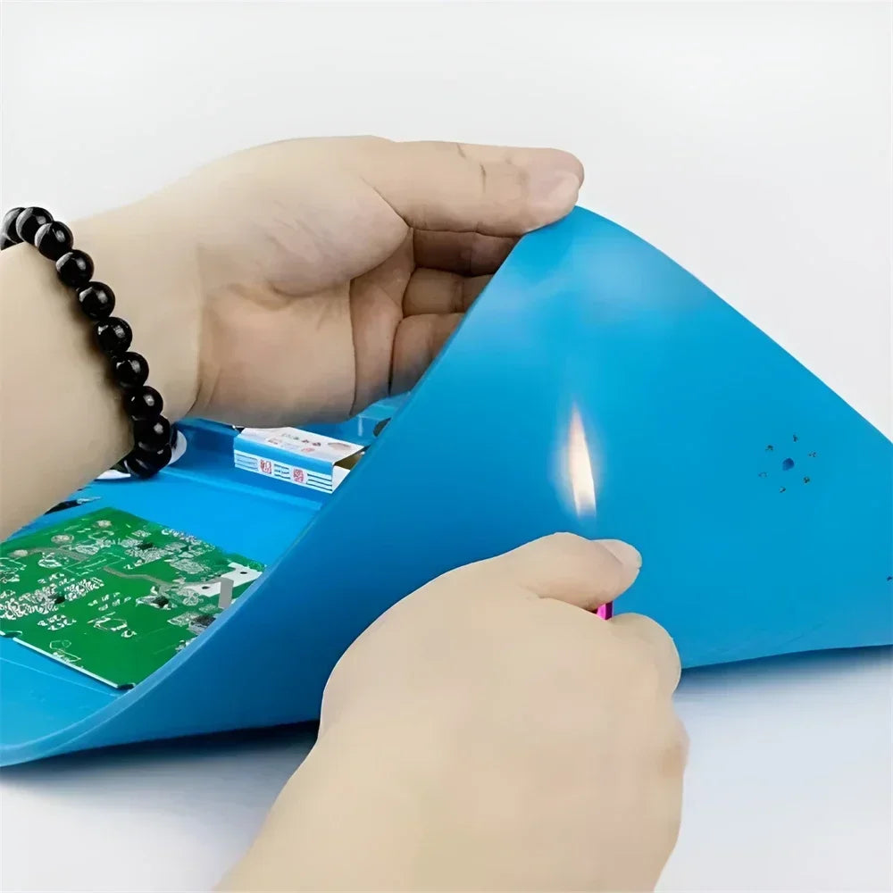 ESD Heat-Resistant Soldering Mat – Magnetic Silicone Work Pad for BGA Repair and Heat Insulation