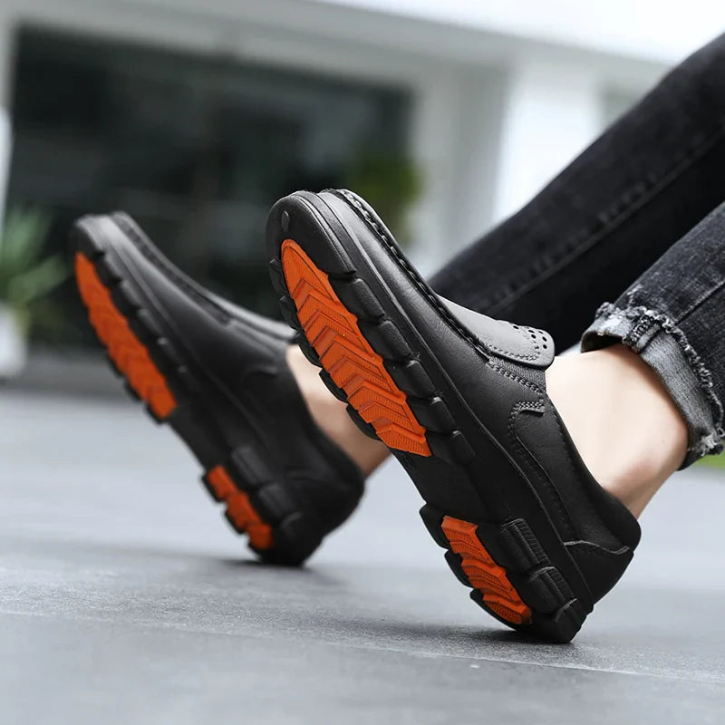 Chef Shoes for Men – Anti-Slip, Oil-Resistant Leather Work Shoes, Plus Size Business Casual with Soft Sole & Comfort