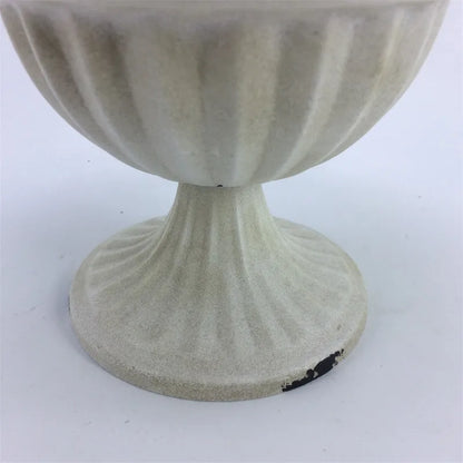 Old Goblet Antique Flower Vase – White Retro European Iron Table Arrangement Container with Handles