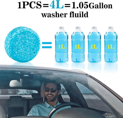 Car Windshield Washer Fluid Tablets | Concentrated Effervescent Wiper Cleaning Tablets for Windows & Kitchen