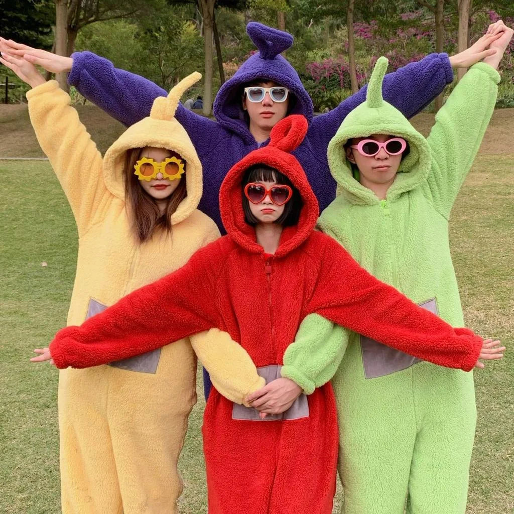 Unisex Tinky Winky Dipsy Po Lala Onesie - Soft Long Sleeve Pajamas & Cosplay Homewear