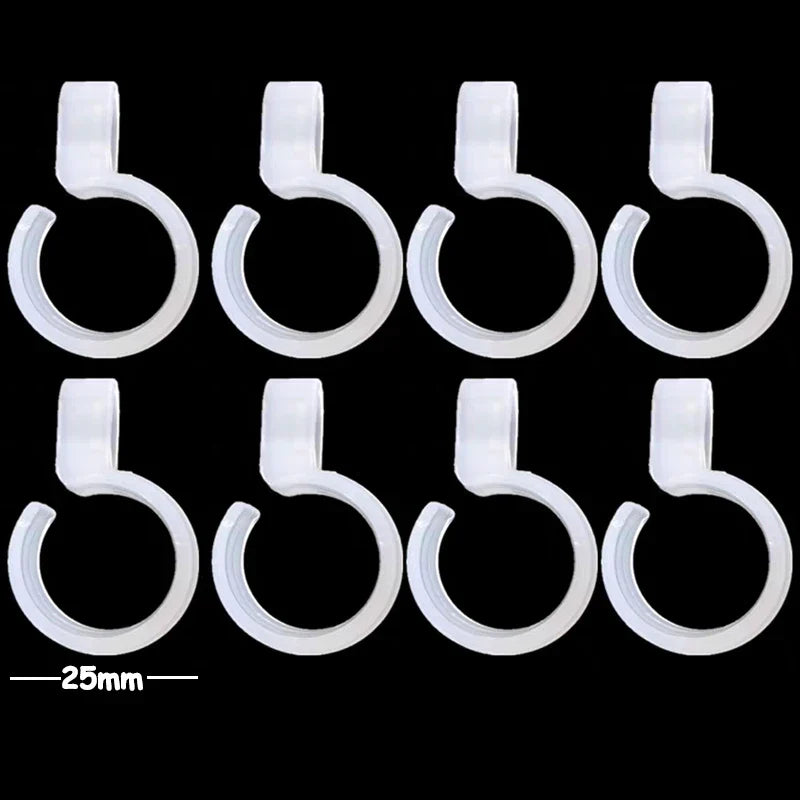 10/200PCS Windproof Hanger Hooks – Anti-Slip Clear Plastic Clothes Hooks for Drying Rack, Household Rod Buckles