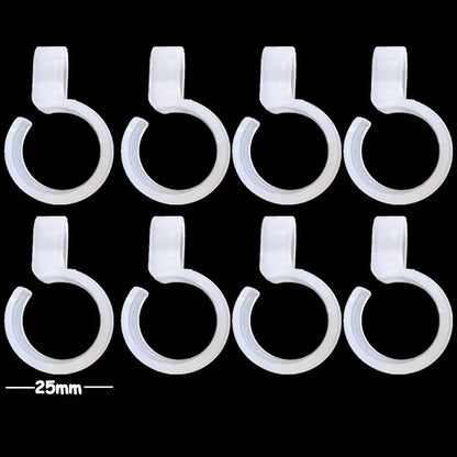10/200PCS Windproof Hanger Hooks – Anti-Slip Clear Plastic Clothes Hooks for Drying Rack, Household Rod Buckles