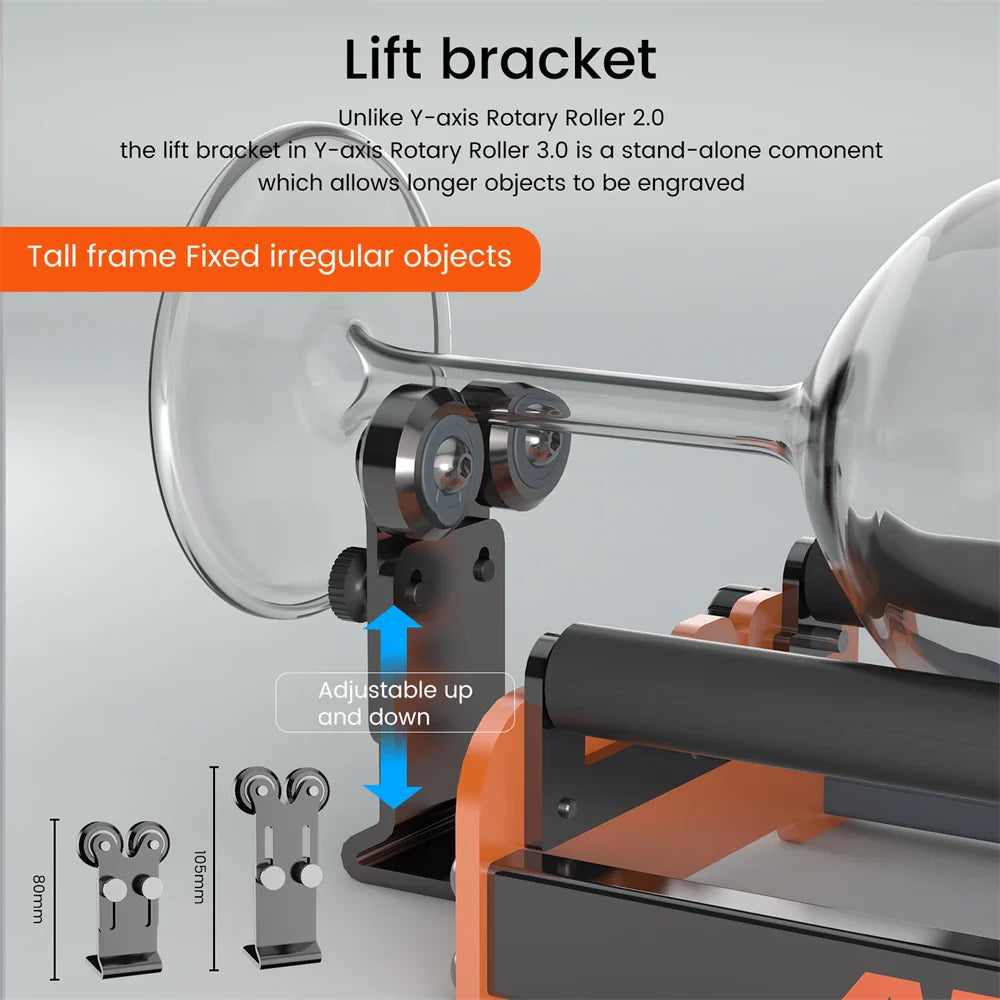 ACMER M2 Laser Rotary Roller – 360° Y-Axis Rotary for Laser Engraving & Cutting Cylindrical Objects