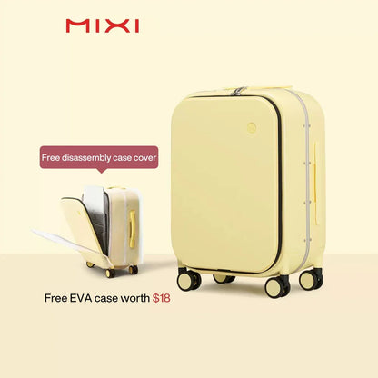 Mixi Aluminum Frame Carry-On Suitcase — Patent Design Rolling Luggage for Cabin, 18/20/24 Inch M9260