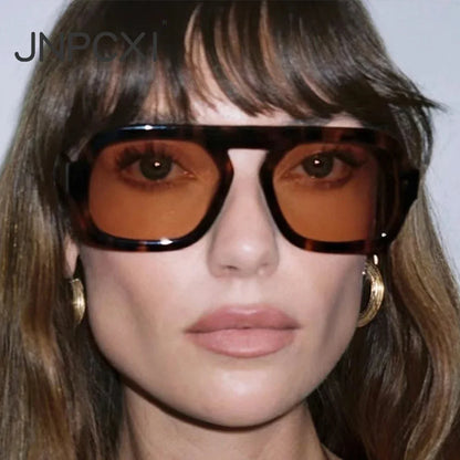 JNPCXI Retro Square Sunglasses – Fashion Gradient UV400 Shades for Men & Women, Punk Style
