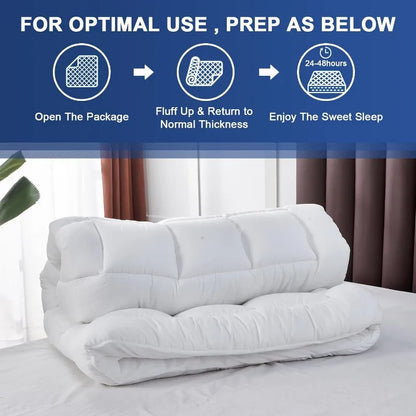 Twin XL Mattress Topper for Back Pain - Extra Thick Pillow Top Mattress Pad with 8-21 Inch Deep Pocket