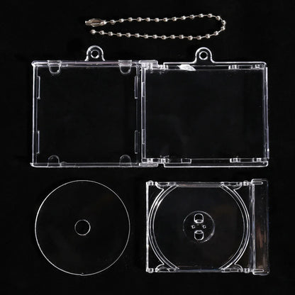 1/50pcs Clear Mini CD Case Pendant – DIY Commemorative Album Keychain & Backpack Hanging Decoration Keyrings