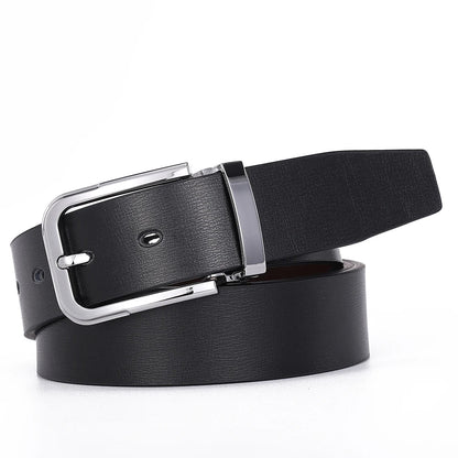 Men’s Pin Buckle Cowskin Leather Belt – High-Quality Designer Waist Strap, Luxury Fashion Accessory