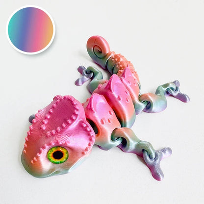 3D Printed Chameleon Figure - Movable Multi-Joint Reptile Toy for Kids & Room Decor