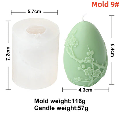 3D Easter Egg Scented Candle Silicone Mold – DIY Embossed Butterfly & Flower Egg Shape for Candle & Plaster Making, Easter Gift