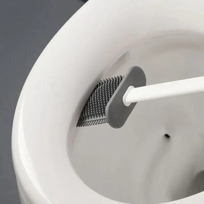 Wall Mounted Silicone Toilet Brush - Quick Drying Waterproof WC Cleaner with Soft Bristles Bathroom Accessory