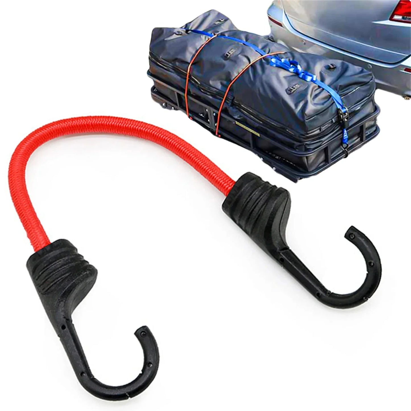 Motorcycle Elastic Luggage Rack with Hooks - Adjustable Cargo Lashing Rope & Fixing Belt for Bike Accessories