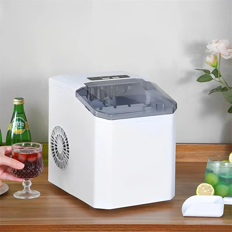 Portable Electric Ice Cube Maker - Automatic Bullet Round Ice Machine, 15kg/24H for Family, Bar, Coffee Shop, Kitchen, Office