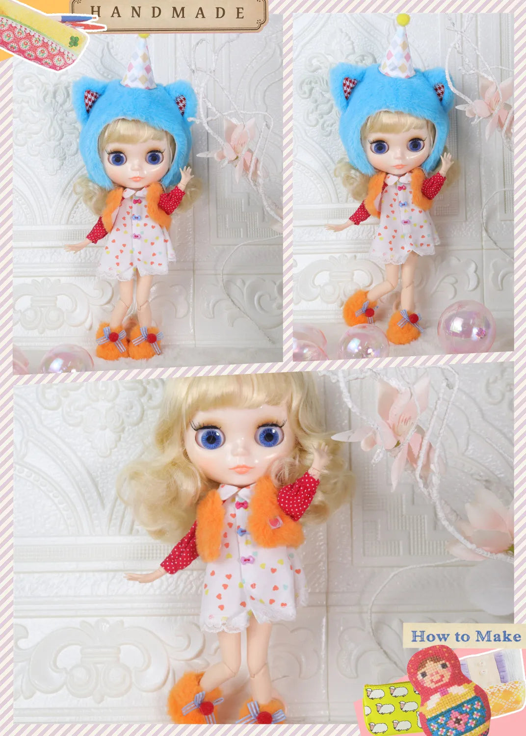ICY DBS Blyth Doll – 1/6 BJD Customized Nude Joint Body, White Skin Glossy & Matte Face, 30cm Girl Toy Gift