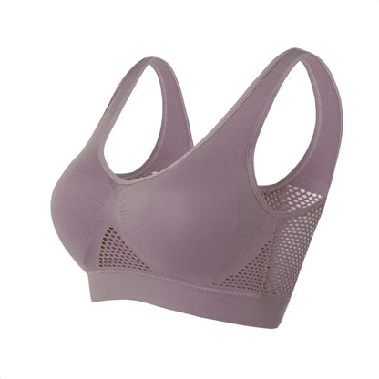Seamless Mesh Sports Bra for Women – Wireless Shockproof Gym & Yoga Bra, Breathable Plus Size 6XL Running Crop Top