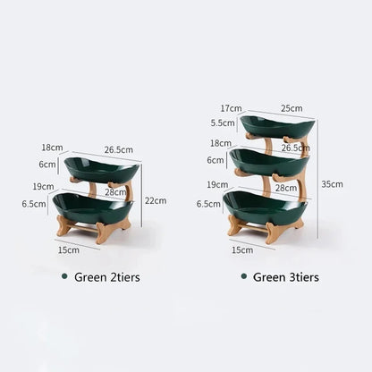2/3 Layer Fruit Plate & Snack Dish - Modern Plastic Candy Basket, Cake Stand & Salad Bowl for Home Living Room