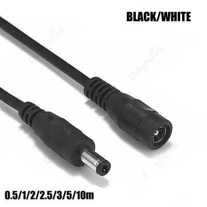 DC Power Extension Cable 5.5×2.1mm – 0.5M to 10M 22AWG Male to Female Cable for CCTV & LED Lights
