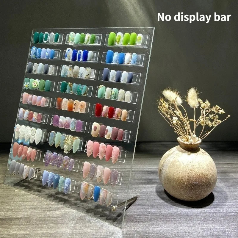 5 Layer Acrylic Nail Display Stand - Transparent Dustproof Manicure Color Card Holder for Salon & Home Use