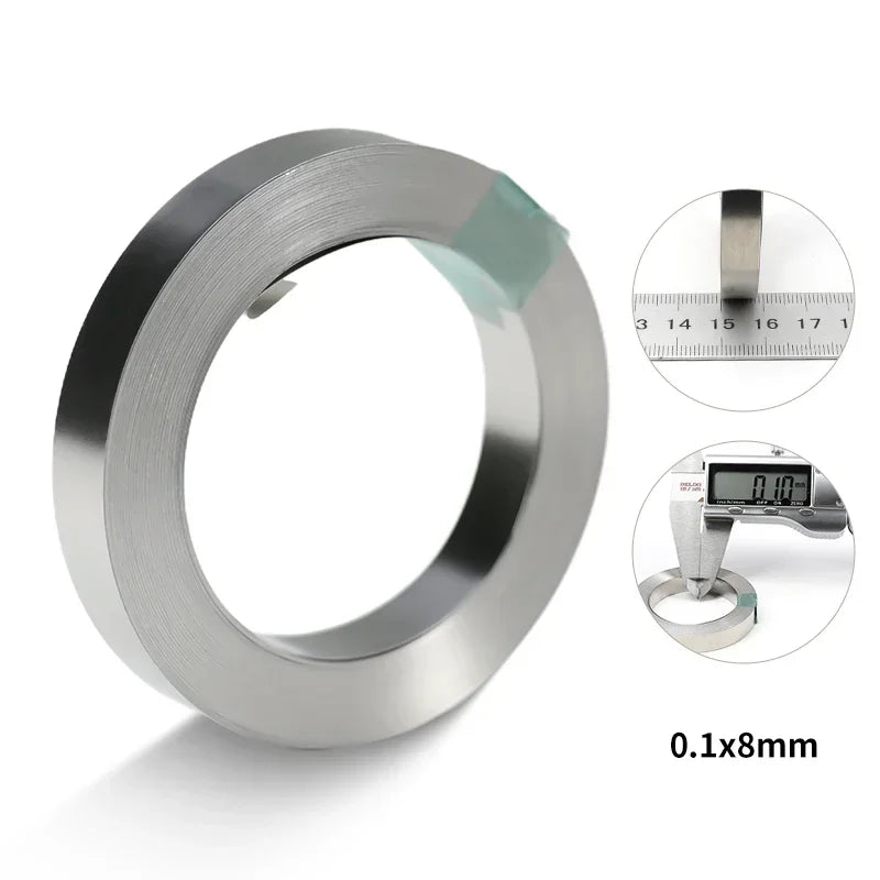 10m Roll 18650 Li-ion Battery Nickel-Plated Strip – 0.1-0.2mm Spot Welder Connector Steel Belt