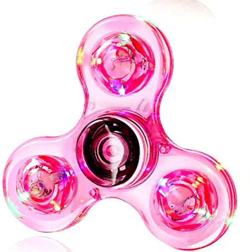 Crystal LED Fidget Spinner — Glow-in-the-Dark Hand Spinner Toy — EDC Kinetic Stress Relief for Kids