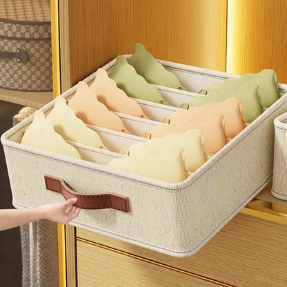 Underwear & Sock Storage Box – Cabinet Drawer Organizer with Dividers for Clothes, Ties & Wardrobe