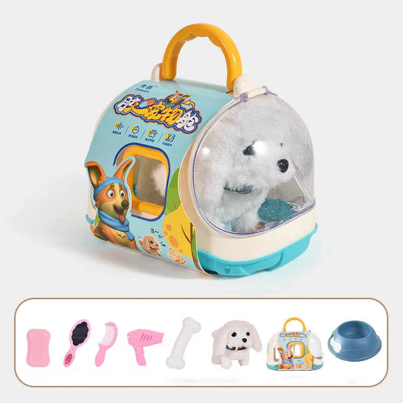 Electronic Walking Pet Dog Toy - Interactive Plush Puppy, Vibrating Automatic Moving Toy for Kids & Babies