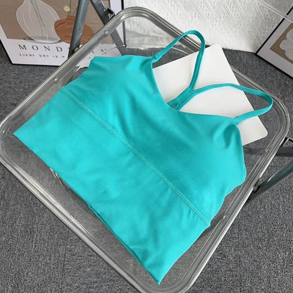 Women’s Sexy Crossback Yoga Crop Top — Breathable, Shockproof Fitness & Running Sports Vest