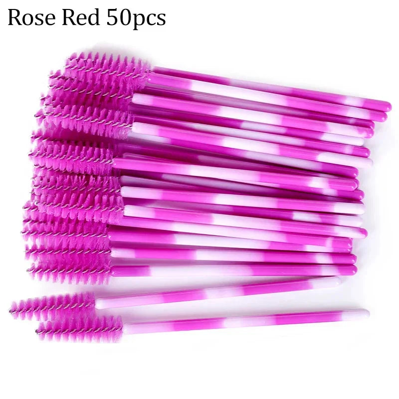 50PCS Reusable Eyelash Brushes – Mascara Wands Spoolers for False Lashes & Eyelash Extensions