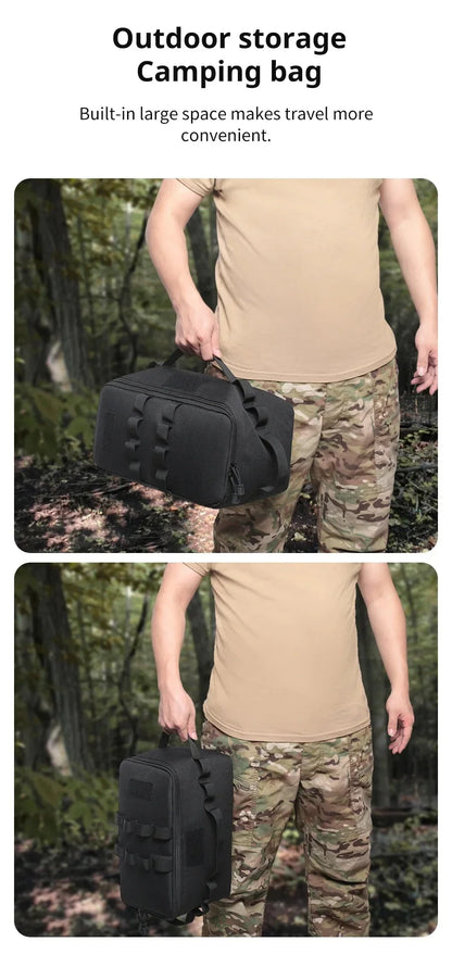 Outdoor Camping Gas Tank & Tool Storage Bag – Large Capacity Bag for Gas Canister, Ground Nails, and Cookware