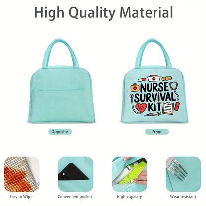Nurse Image Theme Insulated Lunch Bag - Perfect for Students, Adults, Work, and Daily Use