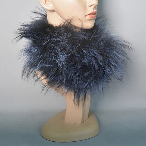 2025 Real Fox Fur Scarf and Headband – Luxury Winter Neck Warmer for Women, 100% Natural Fur, Elastic Ring Muffler
