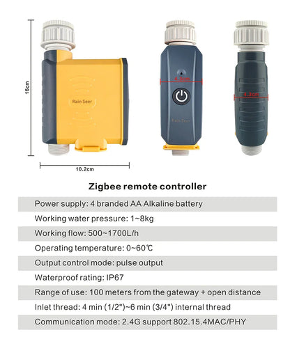 Rain Seer Tuya Zigbee Garden Watering Timer – WiFi Irrigation System with Mobile Remote Control