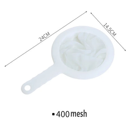 Ultra Fine Mesh Strainer Spoon – 100/200/400 Mesh Washable Nylon Filter Sieve for Soy Milk, Juice, Coffee & Tea Kitchen Colander Tool