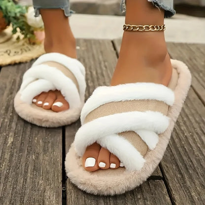Women’s Cross Band Slippers — Lightweight EVA Open Toe Slides for Indoor & Outdoor Spring Autumn Wear