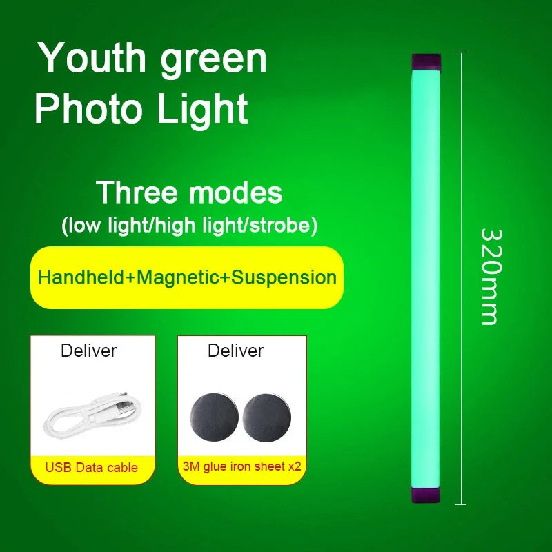 LED Video Light Wand – Handheld & Hanging Fill Light for Photography, Vlog, Live Streaming, Rechargeable Bedside Lamp