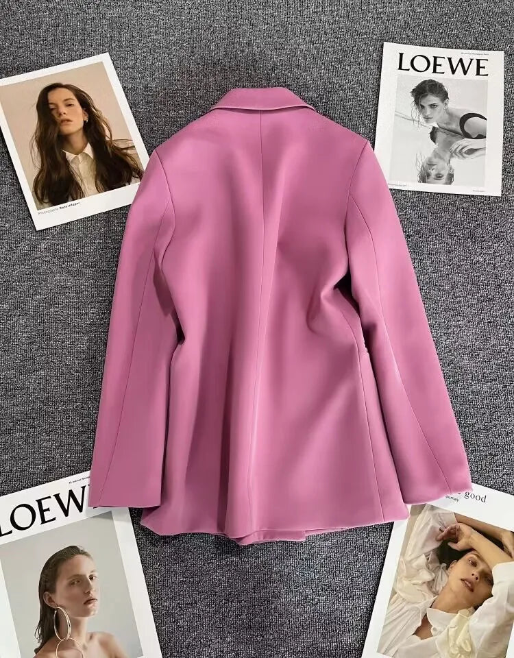 2023 Women's Elegant Single Button Blazer – Slim Fit Long Sleeve Office Jacket for Autumn & Winter