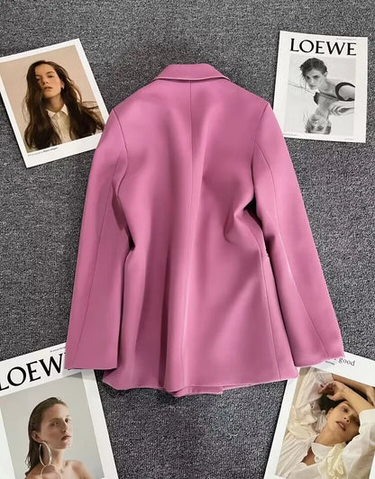 2023 Women's Elegant Single Button Blazer – Slim Fit Long Sleeve Office Jacket for Autumn & Winter