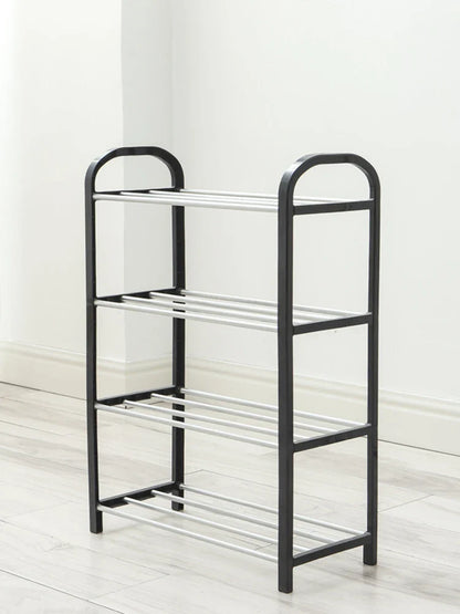 4-Floor Creative Home Shoe Rack – Dormitory Door Storage Cabinet, Black, 2 Sets Assembly Components for Shoes