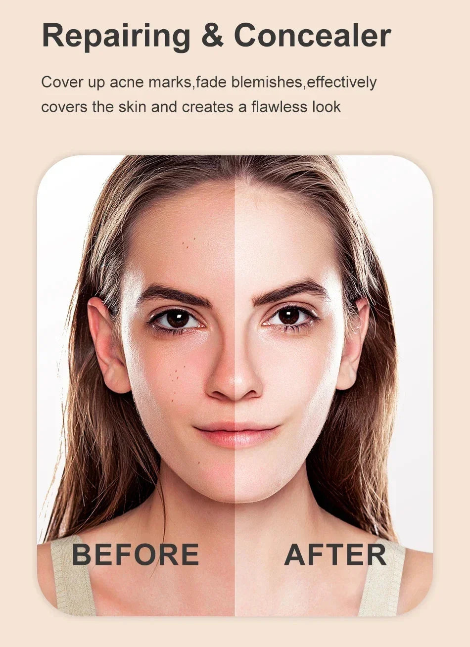 Mushroom Head Air Cushion CC Cream – Natural Moisturizing Foundation, Whitening Concealer & Oil-Control BB Makeup