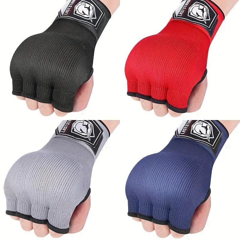 MMA Half-Finger Gel Boxing Gloves - Muay Thai Sanda Training Inner Gloves with Wrist Strap