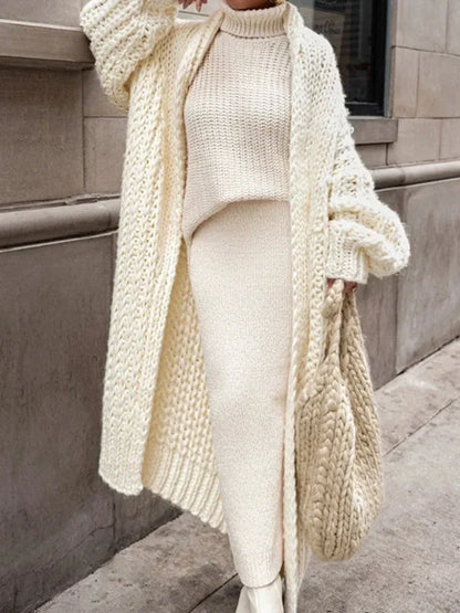 Loose Knitted Cardigan for Women 2025 – Autumn & Winter Streetwear, Spring Elegant Long Outerwear, Maxi Y2K Sweater Long Coat, Soft Jackets