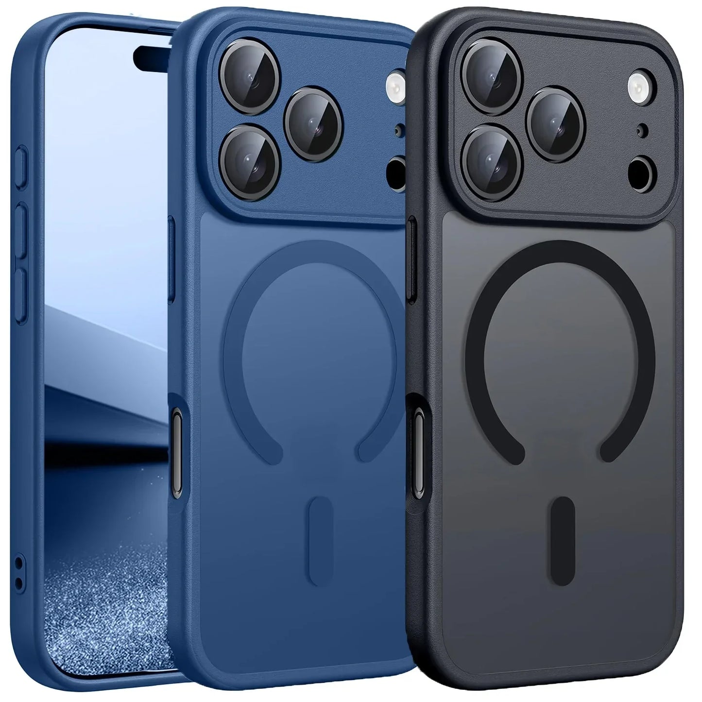 iPhone MagSafe Matte Case - Magnetic Wireless Charging & Camera Lens Protection for iPhone 12-17 Series